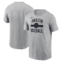 Men's Nike Heather Gray New York Mets City Connect Arched Team Phrase T-Shirt