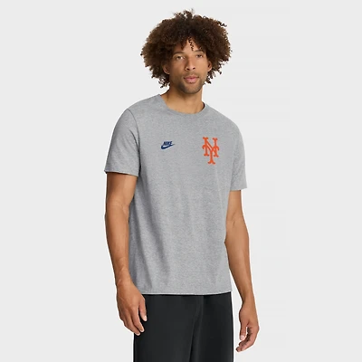 Men's Nike Heather Gray New York Mets Cooperstown 2-Hit T-Shirt