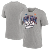T-shirt Nike gris chiné pour homme, collection Cooperstown, style rétro, tri-blend