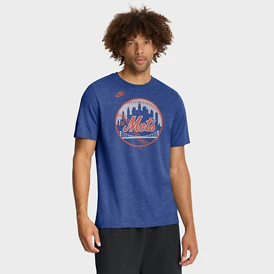 T-shirt Nike Heather Royal New York Mets Cooperstown Logo Tri-Blend pour homme
