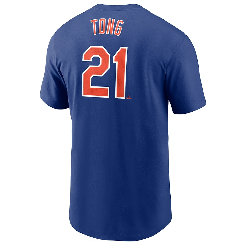 Men's Nike Jonah Tong Royal New York Mets Fuse Name & Number T-Shirt