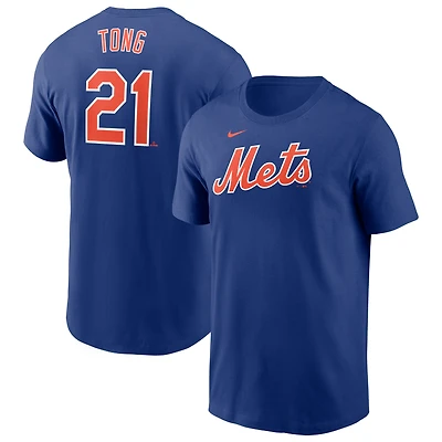 Men's Nike Jonah Tong Royal New York Mets Fuse Name & Number T-Shirt
