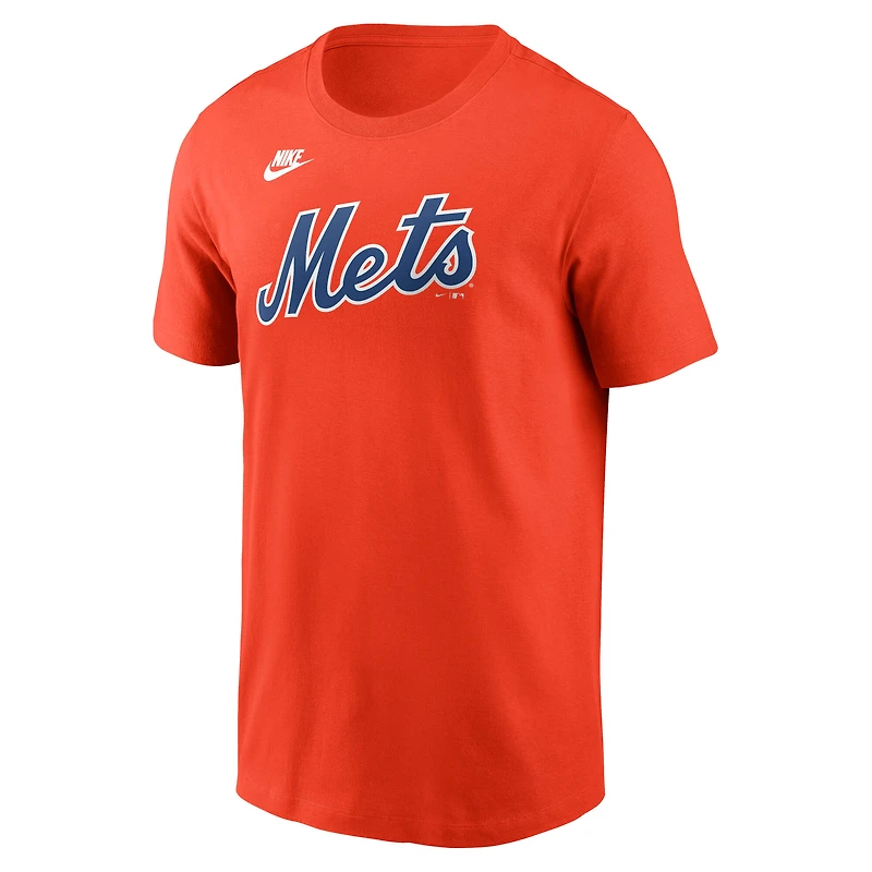 Men's Nike Juan Soto Orange New York Mets Cooperstown Collection Name & Number T-Shirt