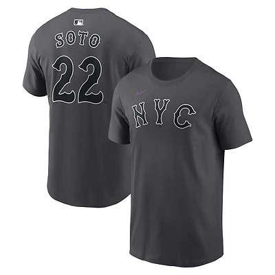 T-shirt Nike Juan Soto anthracite New York Mets City Connect pour homme, avec nom et numéro