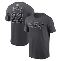 T-shirt Nike Juan Soto anthracite New York Mets City Connect pour homme, avec nom et numéro