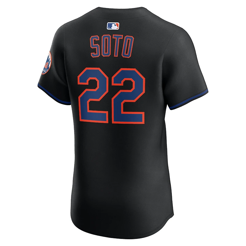 Men's Nike Juan Soto Black New York Mets Alternate Elite Jersey
