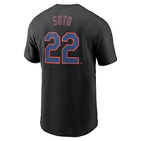 T-shirt Nike Juan Soto noir pour homme avec nom et numéro Fuse des New York Mets