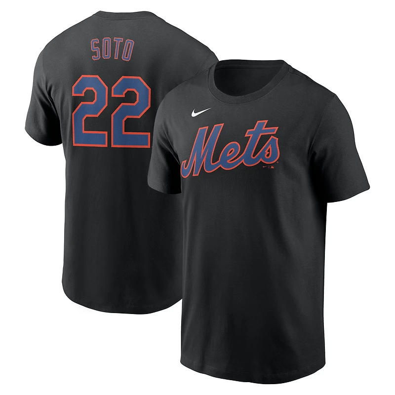 T-shirt Nike Juan Soto noir pour homme avec nom et numéro Fuse des New York Mets