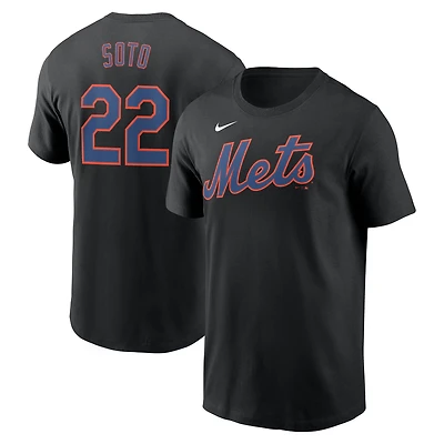 T-shirt Nike Juan Soto noir pour homme avec nom et numéro Fuse des New York Mets