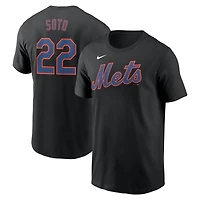 T-shirt Nike Juan Soto noir pour homme avec nom et numéro Fuse des New York Mets