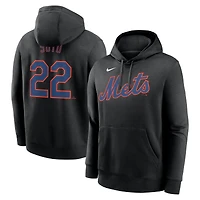 Sweat à capuche Nike Juan Soto noir pour homme, avec nom et numéro du joueur des Mets de New York