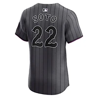 Men's Nike Juan Soto Gray New York Mets City Connect Elite Jersey