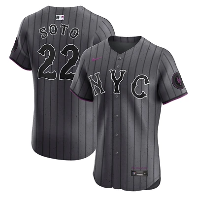 Men's Nike Juan Soto Gray New York Mets City Connect Elite Jersey