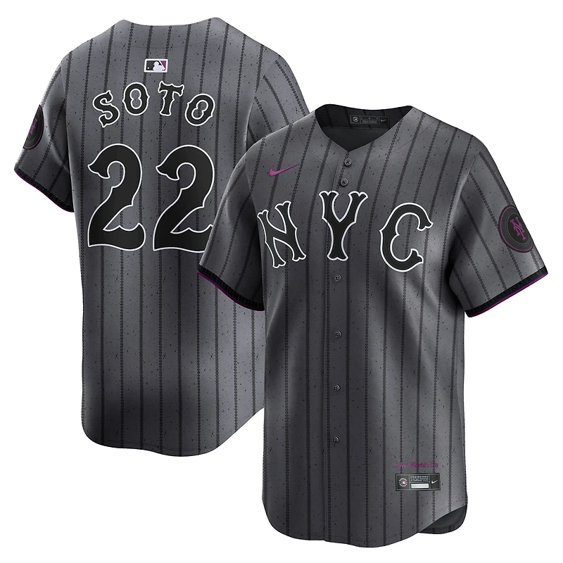 Men's Nike Juan Soto Gray New York Mets City Connect Limited Jersey