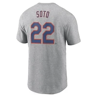 Men's Nike Juan Soto Heather Gray New York Mets Fuse Name & Number T-Shirt