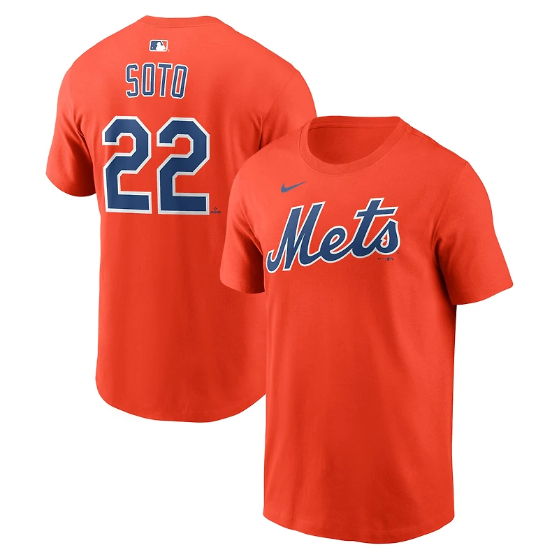 T-shirt Nike Juan Soto orange pour homme, New York Mets, avec nom et numéro