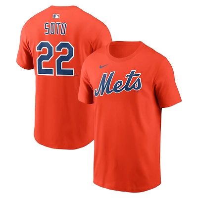 T-shirt Nike Juan Soto orange pour homme, New York Mets, avec nom et numéro