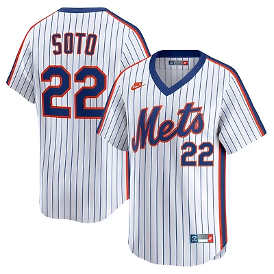 Maillot Nike Juan Soto blanc New York Mets Cooperstown Collection Limited 40e anniversaire