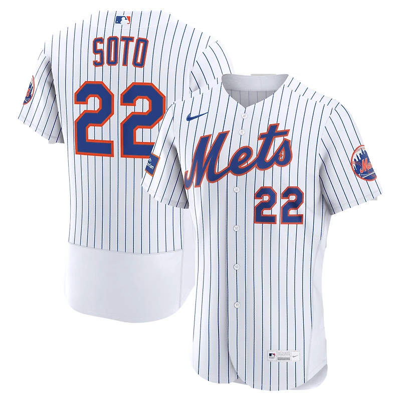 Men's Nike Juan Soto White New York Mets Home Authentic Sponsor Patch Jersey