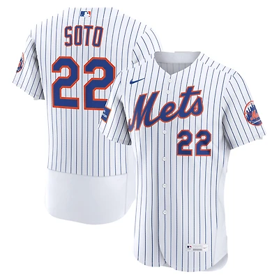 Men's Nike Juan Soto White New York Mets Home Authentic Sponsor Patch Jersey