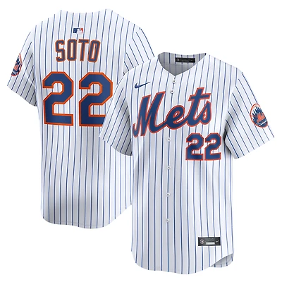 Maillot de joueur Nike Juan Soto blanc New York Mets à domicile en édition limitée pour homme