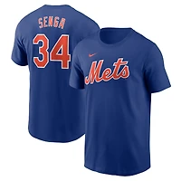 Men's Nike Kodai Senga Royal New York Mets Fuse Name & Number T-Shirt