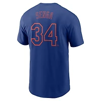T-shirt Nike Kodai Senga Royal pour homme, avec nom et numéro Fuse des Mets de New York