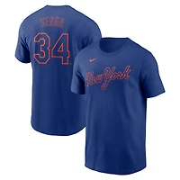Men's Nike Kodai Senga Royal New York Mets Fuse Name & Number T-Shirt