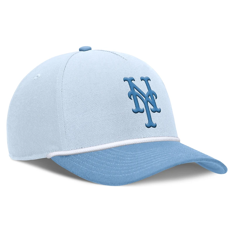 Casquette ajustable Nike Rise Dri-Fit bleu clair pour homme des Mets de New York