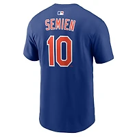 T-shirt Nike Marcus Semien Royal New York Mets pour homme, avec nom et numéro