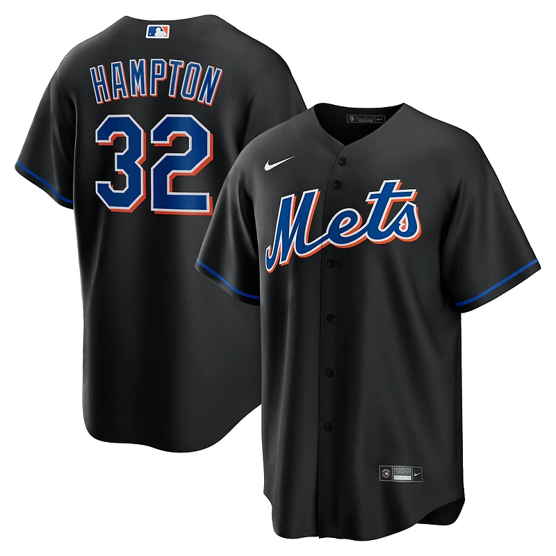 Maillot Nike Mike Hampton pour homme, réplique alternative des New York Mets 2022, noir