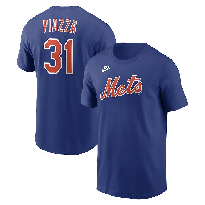 Men's Nike Mike Piazza Royal New York Mets Cooperstown Collection Name & Number T-Shirt