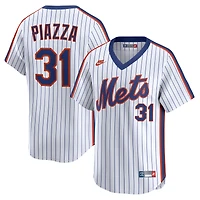 Maillot Nike Mike Piazza blanc pour homme, collection limitée New York Mets Throwback Cooperstown