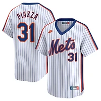 Maillot Nike Mike Piazza pour homme blanc New York Mets Throwback Cooperstown Limited
