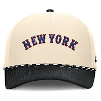 Men's Nike Natural/Black New York Mets Cooperstown Collection Rise Adjustable Hat