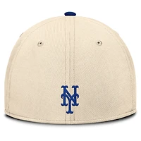 Casquette Nike Performance Flex Statement Rise pour homme, couleur naturelle/bleu royal des Mets de New York