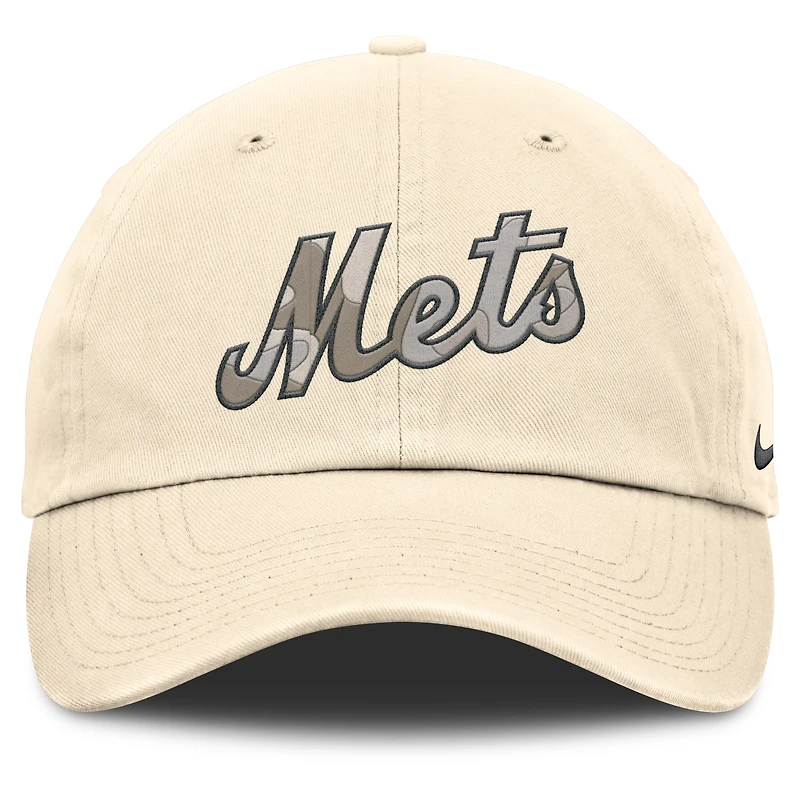 Men's Nike Natural New York Mets Camo Pack Club Adjustable Hat