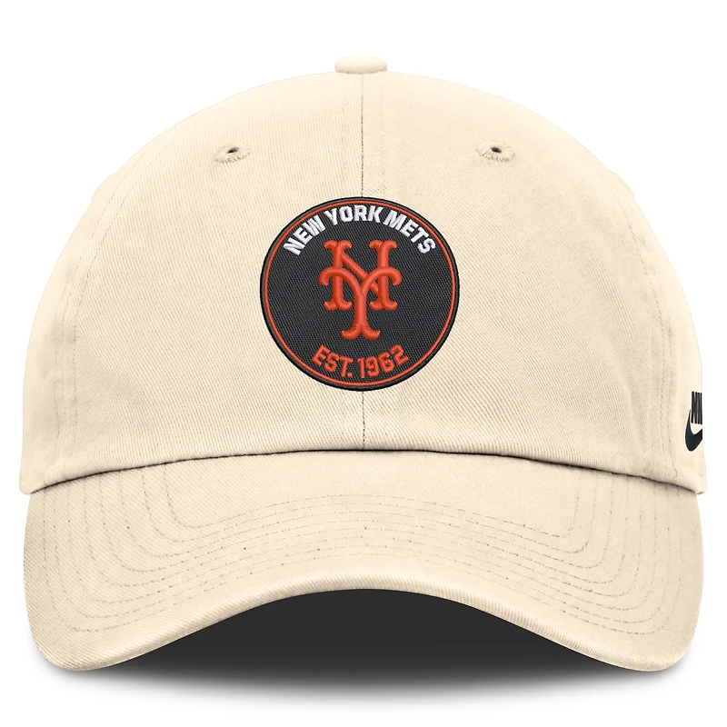 Men's Nike Natural New York Mets Cooperstown Collection Club Adjustable Hat