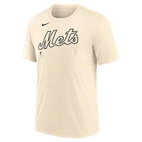 T-shirt Nike Natural New York Mets Wordmark Tri-Blend pour homme