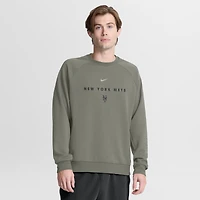 Sweat-shirt raglan Nike Dri-FIT pour homme, motif New York Mets, couleur olive.