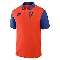 Men's Nike Orange/Royal New York Mets Cooperstown Collection Color-Block Victory Dri-FIT Polo