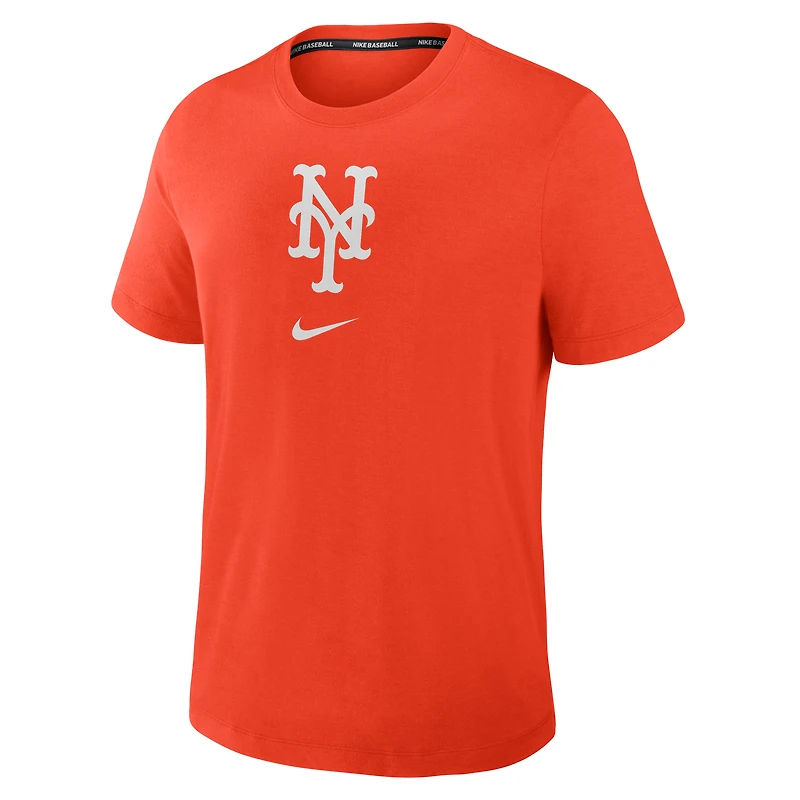 Men's Nike Orange New York Mets Authentic Collection Early Work Tri-Blend Dri-FIT T-Shirt