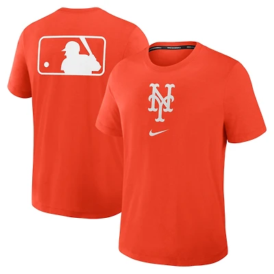 T-shirt Nike pour homme, orange, New York Mets Authentic Collection Early Work Tri-Blend Dri-FIT