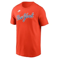 T-shirt Nike orange pour homme, collection Cooperstown des Mets de New York, logo