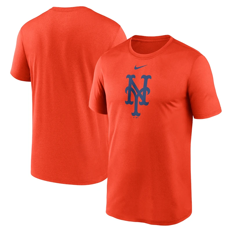 T-shirt Nike orange New York Mets Legend Fuse Dri-FIT pour homme avec grand logo