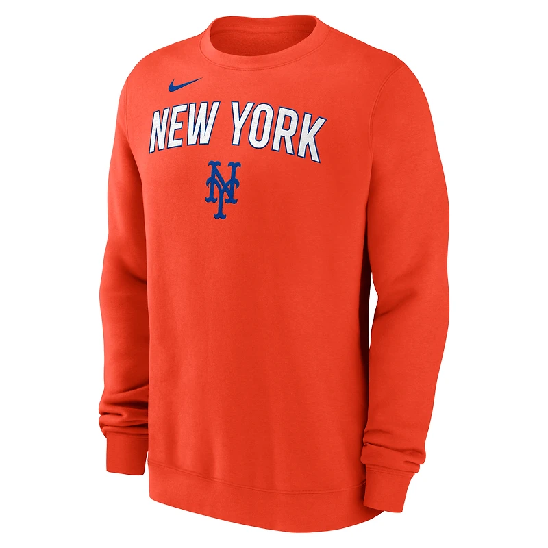 Men's Nike Orange New York Mets Pullover Sweatshirt