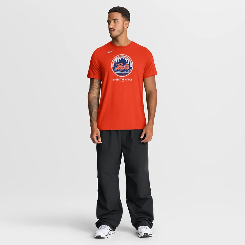 T-shirt Nike orange New York Mets pour homme, logo tri-blend