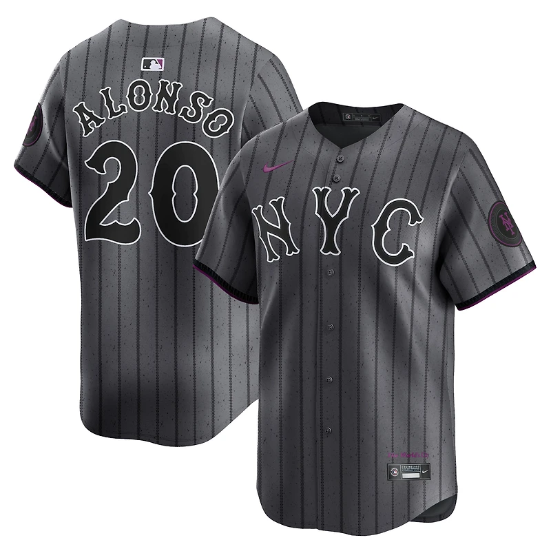 Men's Nike Pete Alonso Graphite New York Mets 2024 City Connect Limited Player Jersey