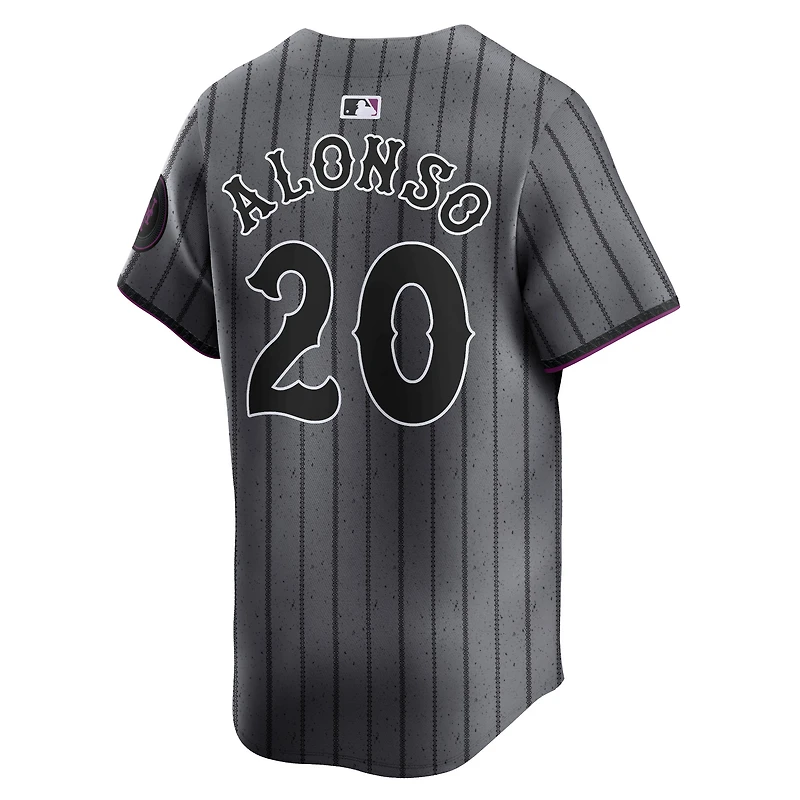 Maillot de joueur Nike Pete Alonso Graphite New York Mets 2024 City Connect Limited pour homme