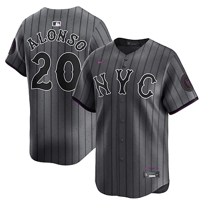 Maillot de joueur Nike Pete Alonso Graphite New York Mets 2024 City Connect Limited pour homme